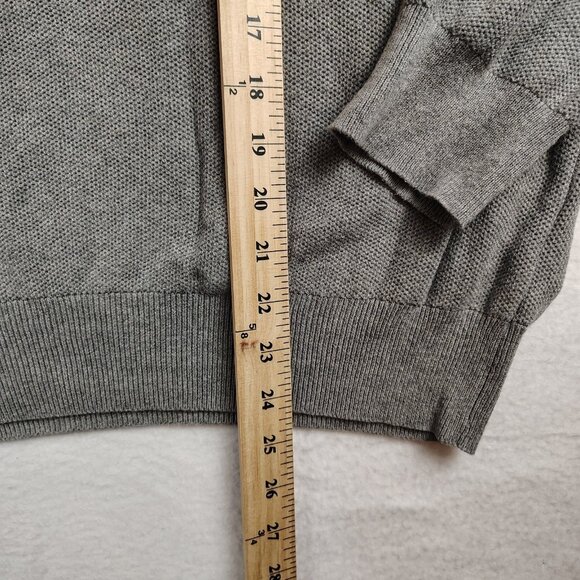 Polo Ralph Lauren Sweater Mens Large Gray Pima Cotton 1/4 Zip Pullover Preppy - Picture 4 of 6